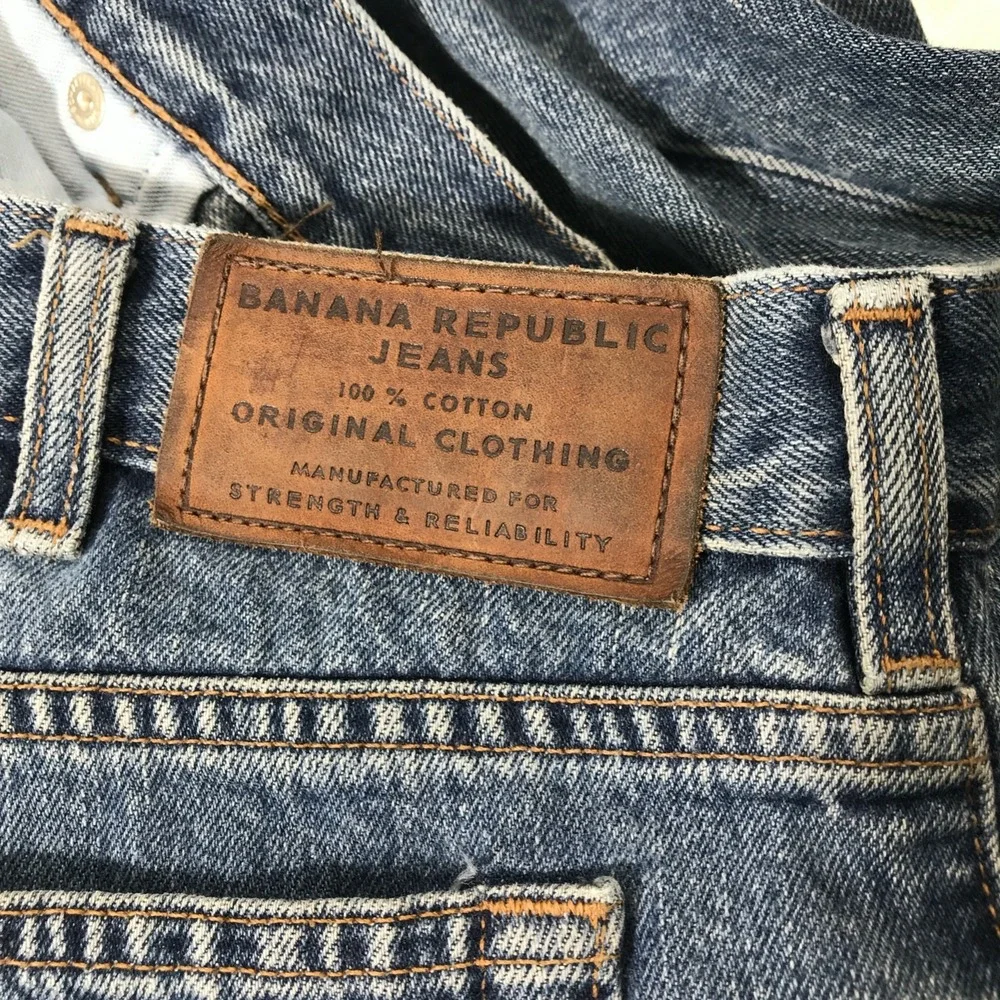 Vintage Banana Republic Jeans Men 38x34 Blue Button Fly Cotton High Rise Dad Y2K